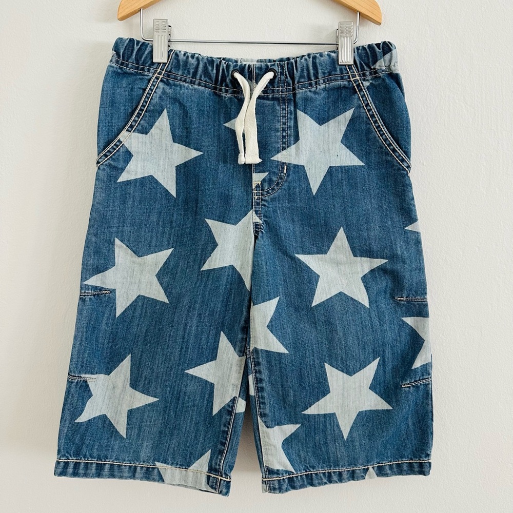 Mini Boden Denim Star-Patterned Shorts